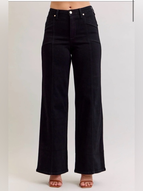 Judy Blue Denim - NWT Judy Blue High Waisted Retro Wide Leg Black Denim Jeans Sz 7/28